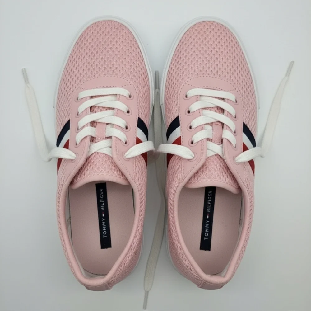 Tommy Hilfinger Pink and White Sneakers Size 7 - Picture 2 of 5